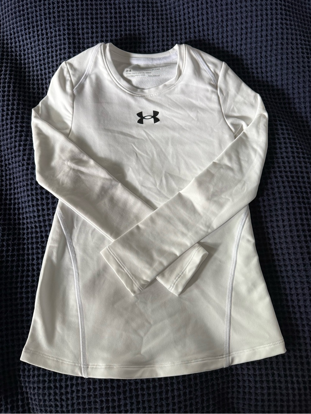 Under Armour White Girls' Long Sleeve HeatGear Performance Tee